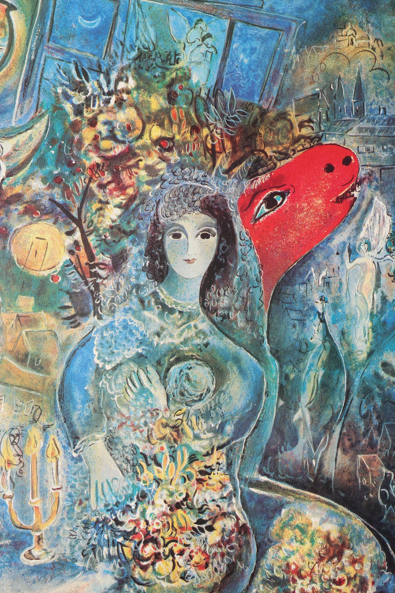 Marc CHAGALL: The Bride with Flowers, Signed Lithograph