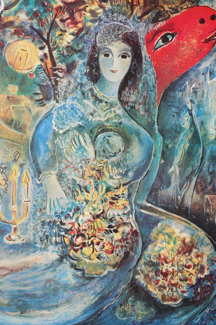 Marc CHAGALL: The Bride with Flowers, Original Lithograph – art.paris
