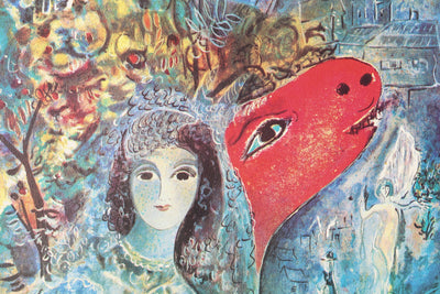 Marc CHAGALL: The Bride with Flowers, Signed Lithograph