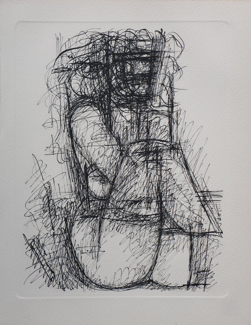 Marcel GROMAIRE : Belle femme nue jambes relevées, Gravure, 1952