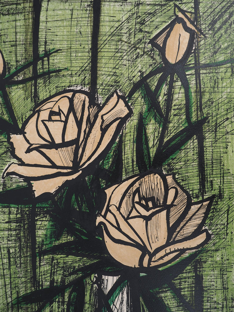 Bernard BUFFET : Roses, Lithographie originale (photo de détail 4) - Crédit photo : Galerie Art.Paris