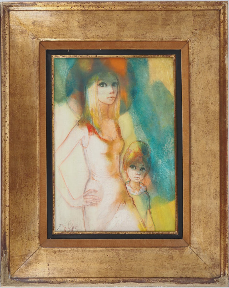 Jean-Baptiste VALADIE : Les deux soeurs, Huile sur toile signée