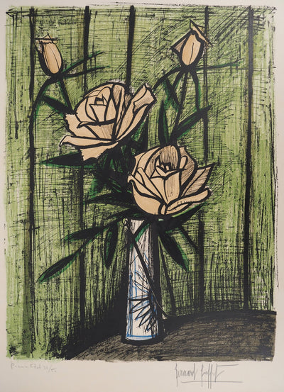 Bernard BUFFET : Roses, Lithographie originale (photo de détail 7) - Crédit photo : Galerie Art.Paris