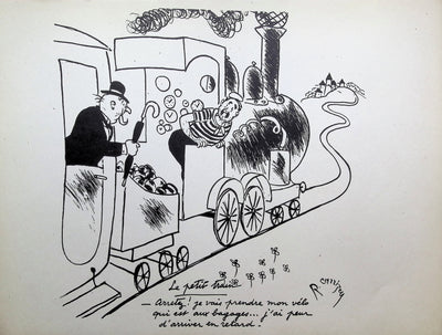 Robert CARRIZEY : Le petit train, Lithographie originale (vue générale) - Crédit photo : Galerie Art.Paris