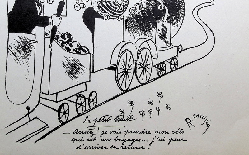 Robert CARRIZEY : Le petit train, Lithographie originale (photo de détail 4) - Crédit photo : Galerie Art.Paris