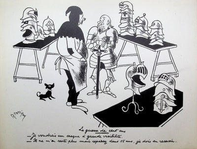 Robert CARRIZEY : La guerre de cent ans, Lithographie originale (vue générale) - Crédit photo : Galerie Art.Paris