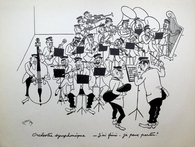 Robert CARRIZEY : L'orchestre symphonique, Lithographie originale (vue générale) - Crédit photo : Galerie Art.Paris