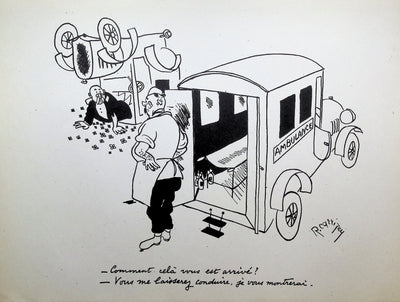 Robert CARRIZEY : L'ambulance, Lithographie originale (vue générale) - Crédit photo : Galerie Art.Paris