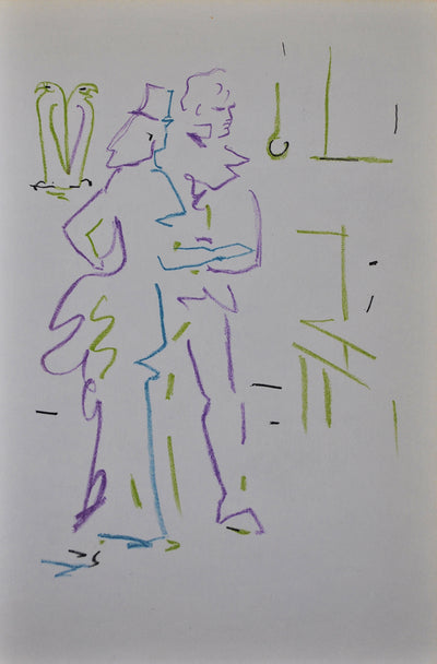 Jean COCTEAU : Couple élégan, Lithographie originale (vue générale) - Crédit photo : Galerie Art.Paris