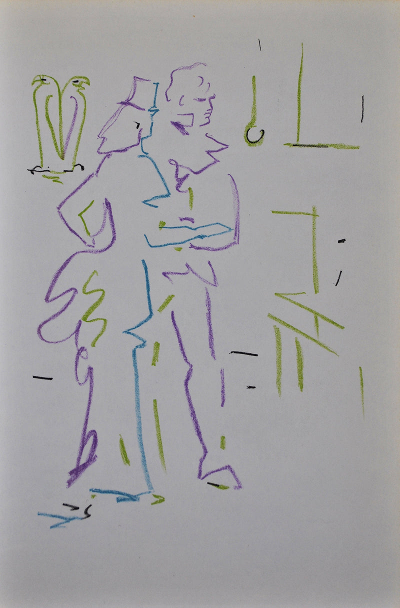 Jean COCTEAU : Couple élégan, Lithographie originale (vue générale) - Crédit photo : Galerie Art.Paris