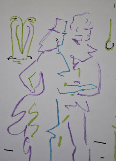 Jean COCTEAU : Couple élégan, Lithographie originale (photo de détail 3) - Crédit photo : Galerie Art.Paris