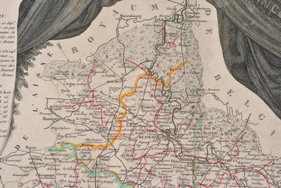 Victor LEVASSEUR : Carte ancienne des Ardennes, Gravure originale (photo de détail 8) - Crédit photo : Galerie Art.Paris