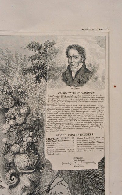 Victor LEVASSEUR : Carte ancienne de l'Aube, Gravure originale (photo de détail 7) - Crédit photo : Galerie Art.Paris