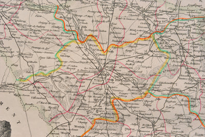 Victor LEVASSEUR : Carte ancienne de l'Aube, Gravure originale (photo de détail 9) - Crédit photo : Galerie Art.Paris
