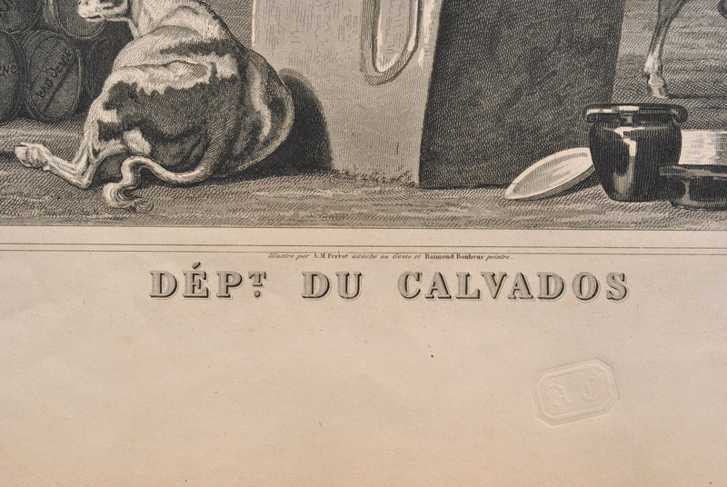 Victor LEVASSEUR : Carte ancienne du Calvados, Gravure originale (photo de détail 3) - Crédit photo : Galerie Art.Paris