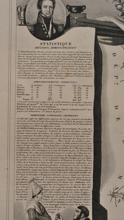 Victor LEVASSEUR : Carte ancienne du Calvados, Gravure originale (photo de détail 8) - Crédit photo : Galerie Art.Paris