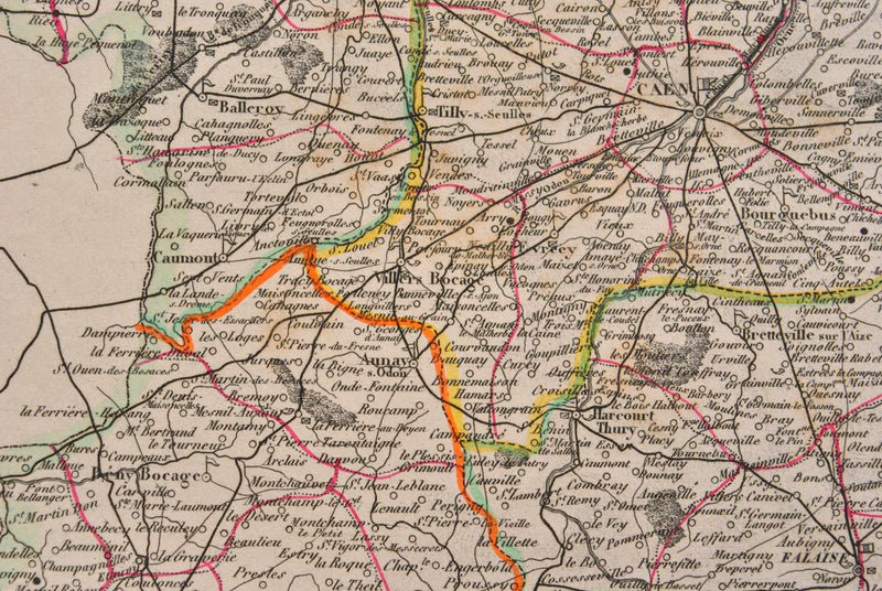 Victor LEVASSEUR : Carte ancienne du Calvados, Gravure originale (photo de détail 5) - Crédit photo : Galerie Art.Paris