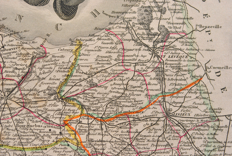 Victor LEVASSEUR : Carte ancienne du Calvados, Gravure originale (photo de détail 10) - Crédit photo : Galerie Art.Paris