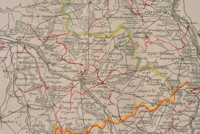 Victor LEVASSEUR : Carte ancienne du Cher, Gravure originale (photo de détail 8) - Crédit photo : Galerie Art.Paris