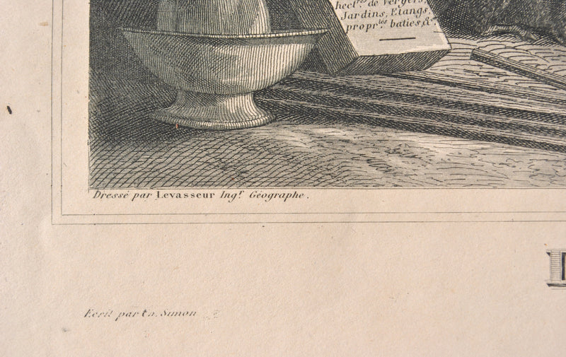 Victor LEVASSEUR : Carte ancienne du Cher, Gravure originale (photo de détail 5) - Crédit photo : Galerie Art.Paris