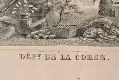Victor LEVASSEUR : Carte ancienne de la Corse, Gravure originale (photo de détail 3) - Crédit photo : Galerie Art.Paris