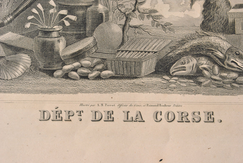 Victor LEVASSEUR : Carte ancienne de la Corse, Gravure originale (photo de détail 3) - Crédit photo : Galerie Art.Paris