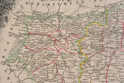 Victor LEVASSEUR : Carte ancienne du Doubs, Gravure originale (photo de détail 10) - Crédit photo : Galerie Art.Paris