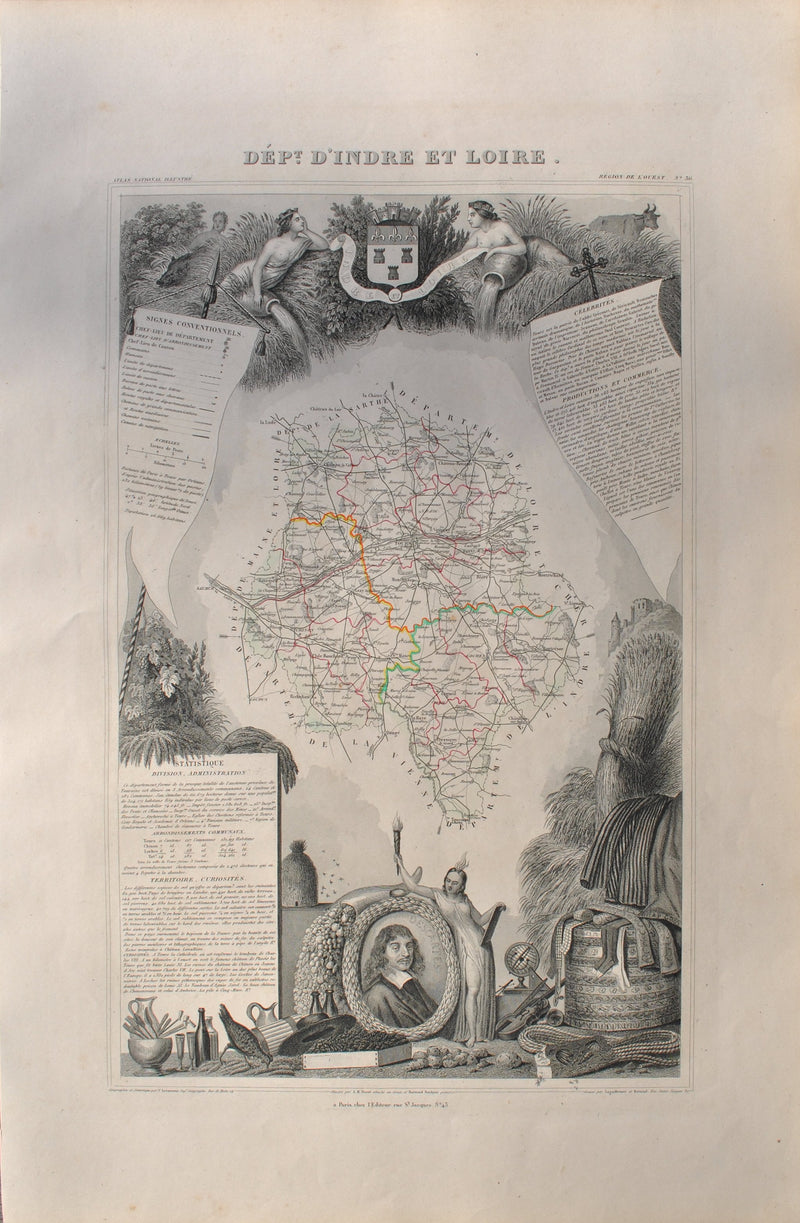 Victor LEVASSEUR : Carte ancienne  de l&