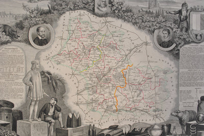 Victor LEVASSEUR : Carte ancienne du Loir et Cher, Gravure originale (photo de détail 6) - Crédit photo : Galerie Art.Paris