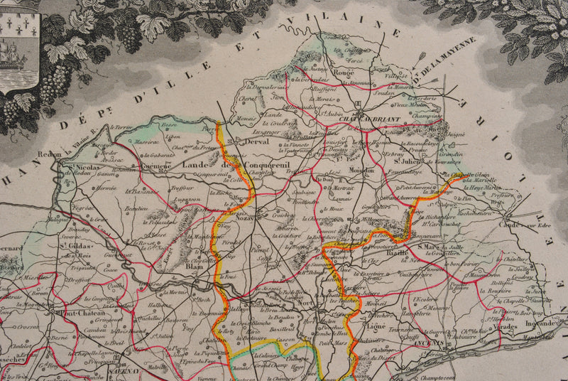 Victor LEVASSEUR : Carte ancienne de la Haute Loire, Gravure originale (photo de détail 12) - Crédit photo : Galerie Art.Paris