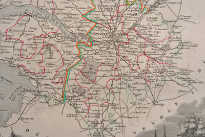 Victor LEVASSEUR : Carte ancienne de la Haute Loire, Gravure originale (photo de détail 13) - Crédit photo : Galerie Art.Paris