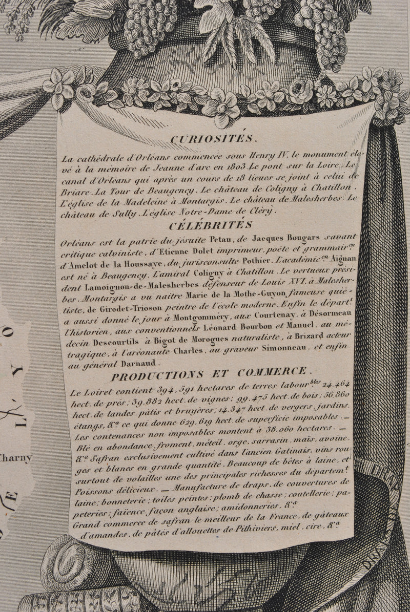 Victor LEVASSEUR : Carte ancienne du Loiret, Gravure originale (photo de détail 12) - Crédit photo : Galerie Art.Paris