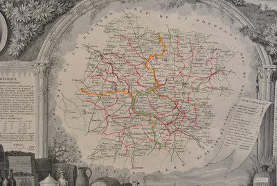 Victor LEVASSEUR : Carte ancienne du Lot et Garonne, Gravure originale (photo de détail 6) - Crédit photo : Galerie Art.Paris