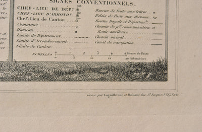 Victor LEVASSEUR : Carte ancienne de la Manche, Gravure originale (photo de détail 6) - Crédit photo : Galerie Art.Paris