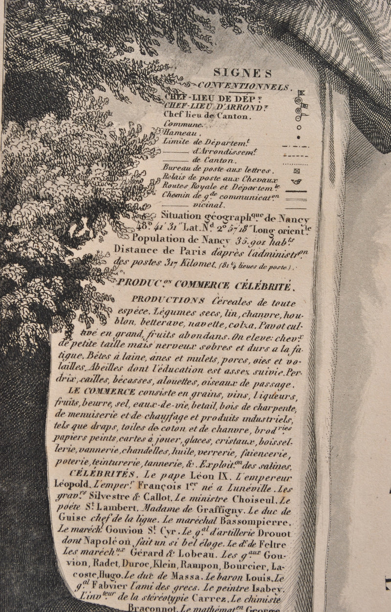 Victor LEVASSEUR : Carte ancienne de la Meurthe, Gravure originale (photo de détail 7) - Crédit photo : Galerie Art.Paris