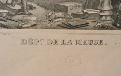 Victor LEVASSEUR : Carte ancienne de la Meuse, Gravure originale (photo de détail 3) - Crédit photo : Galerie Art.Paris