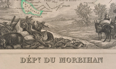 Victor LEVASSEUR : Carte ancienne du Morbihan, Gravure originale (photo de détail 3) - Crédit photo : Galerie Art.Paris