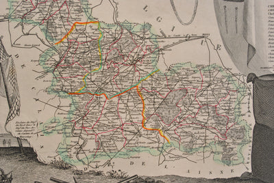 Victor LEVASSEUR : Carte ancienne du département du Nord, Gravure originale (photo de détail 9) - Crédit photo : Galerie Art.Paris