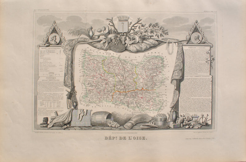 Victor LEVASSEUR : Carte ancienne du département de l&