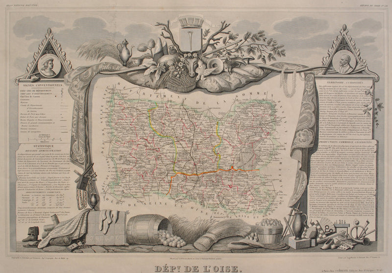 Victor LEVASSEUR : Carte ancienne du département de l&