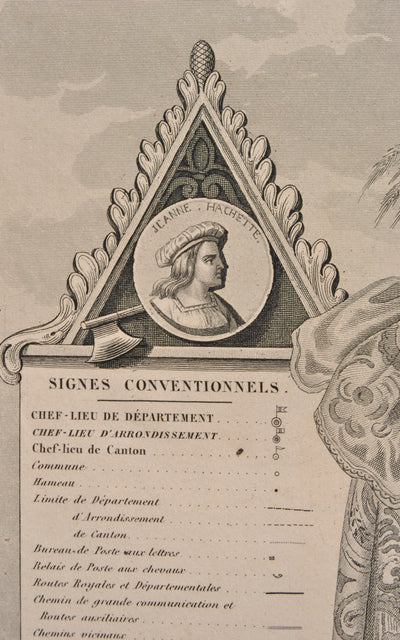 Victor LEVASSEUR : Carte ancienne du département de l'Ois, Gravure originale (photo de détail 9) - Crédit photo : Galerie Art.Paris