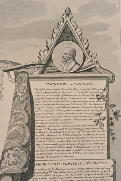 Victor LEVASSEUR : Carte ancienne du département de l'Ois, Gravure originale (photo de détail 11) - Crédit photo : Galerie Art.Paris