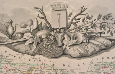 Victor LEVASSEUR : Carte ancienne du département de l'Ois, Gravure originale (photo de détail 12) - Crédit photo : Galerie Art.Paris