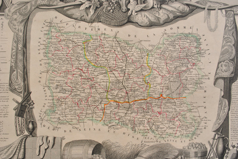 Victor LEVASSEUR : Carte ancienne du département de l&