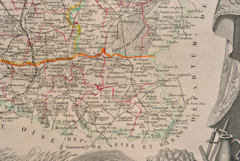 Victor LEVASSEUR : Carte ancienne du département de l&