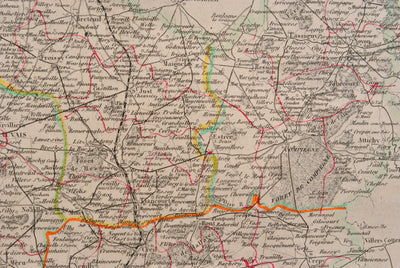 Victor LEVASSEUR : Carte ancienne du département de l'Ois, Gravure originale (photo de détail 8) - Crédit photo : Galerie Art.Paris