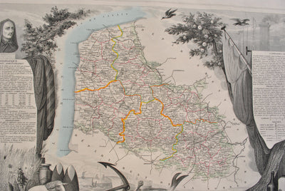 Victor LEVASSEUR : Carte ancienne du  Pas de Calais, Gravure originale (photo de détail 9) - Crédit photo : Galerie Art.Paris