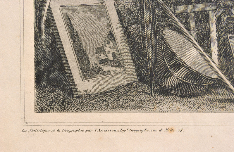 Victor LEVASSEUR : Carte ancienne du Puy de Dôme, Gravure originale (photo de détail 4) - Crédit photo : Galerie Art.Paris