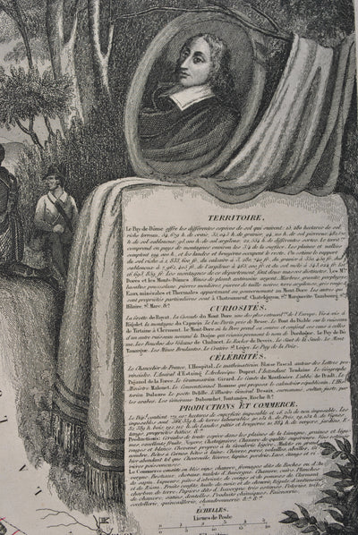 Victor LEVASSEUR : Carte ancienne du Puy de Dôme, Gravure originale (photo de détail 12) - Crédit photo : Galerie Art.Paris