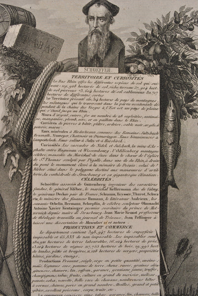 Victor LEVASSEUR : Carte ancienne du Bas Rhin, Gravure originale (photo de détail 7) - Crédit photo : Galerie Art.Paris